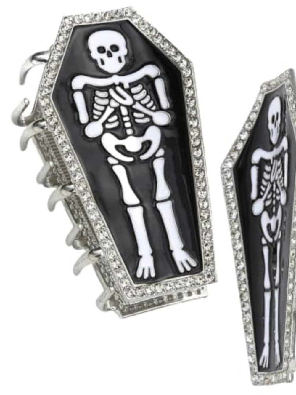 Halloween Hair Clips Rhinestone Coffin Skeleton Hair Claw Clip Accessories